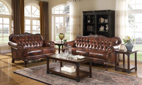 Victoria Button Sofa & Loveseat Set