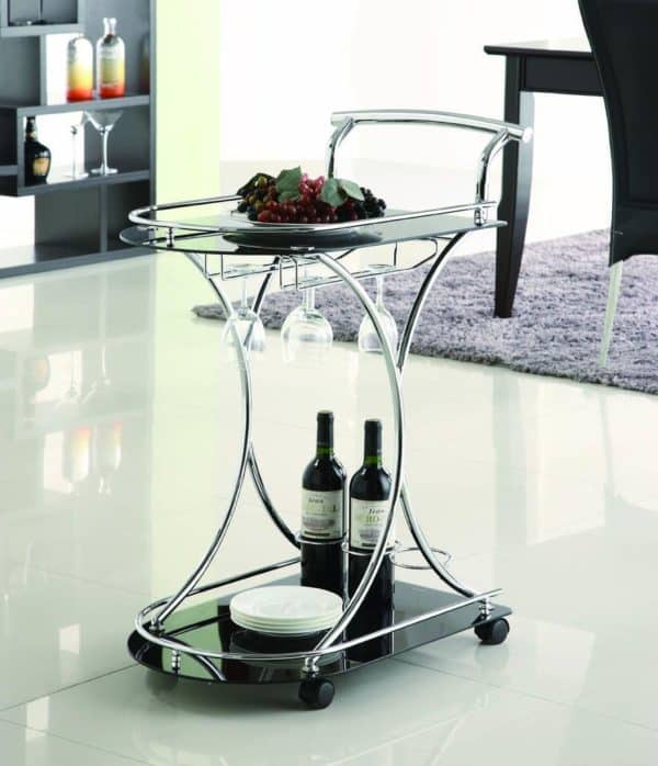 Metal Accent Serving Cart