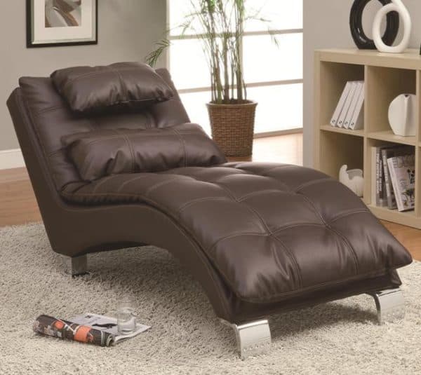 Dilleston Brown Vinyl Chaise