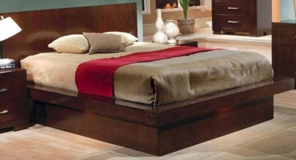 Jessica Cappuccino Queen Size Platform Bed