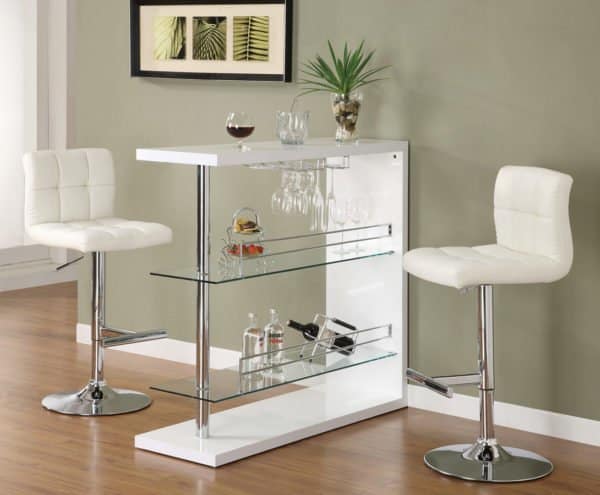 White Bar Table Set