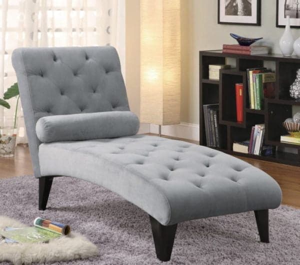 Gray Velour Chaise