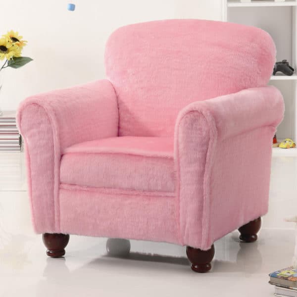 Fuzzy Pink Kids Chair