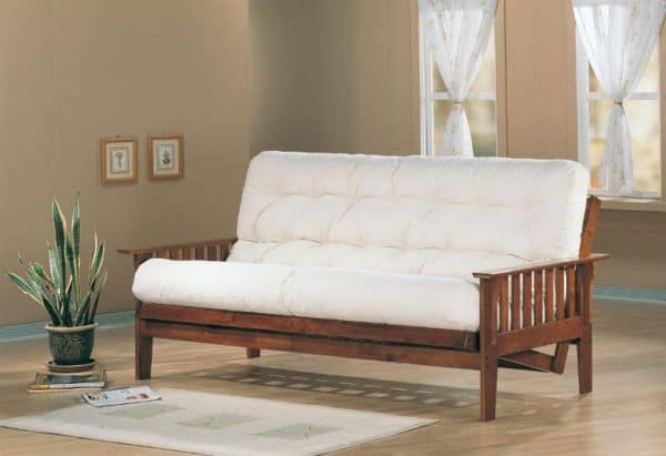 Dirty Oak Finish Futon Frame with 6" Inner Spring Mattress