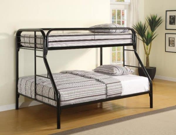 Fordham Black Twin/Full Bunk Bed with Bunkie Mattresses