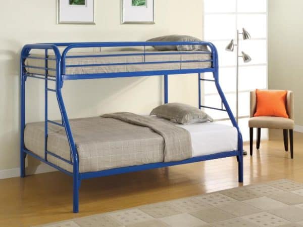 Fordham Blue Twin/Full Bunk Bed with Bunkie Mattresses