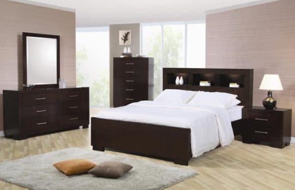 Jessica Queen Size Bed, Dresser, Mirror, & Nightstand Set