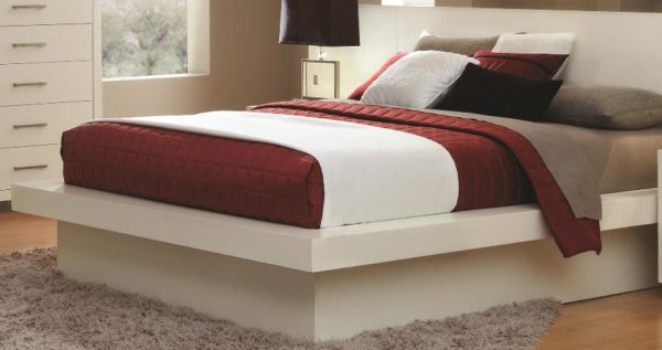 Jessica White Queen Size Platform Bed