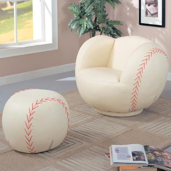 Large Baseball Chair & Ottoman