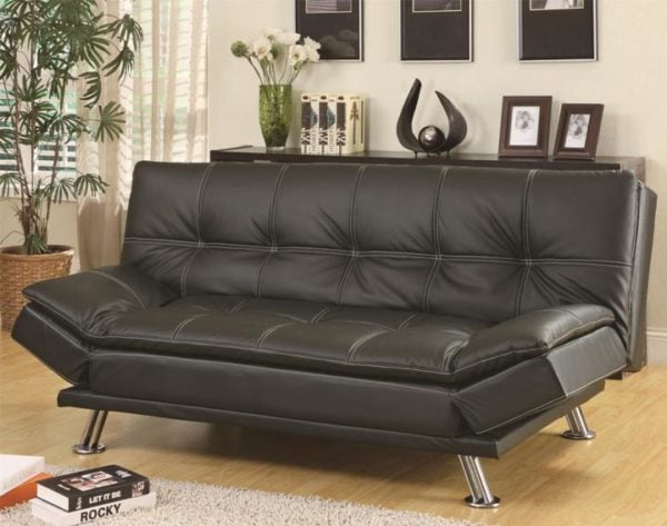 Leather Like Vinyl Black Sofa Bed