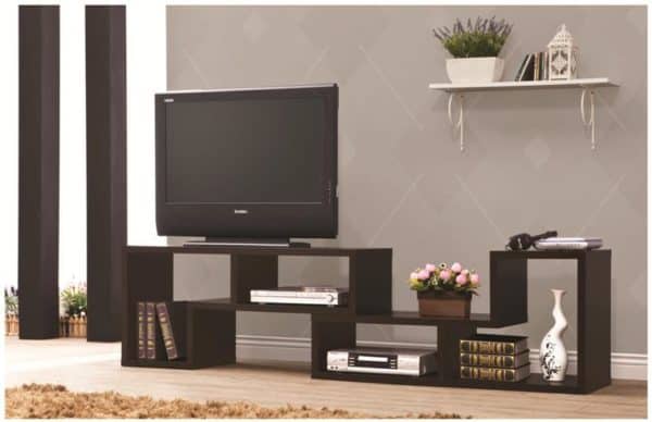 Cappuccino Convertible TV Console and Bookcase Combination