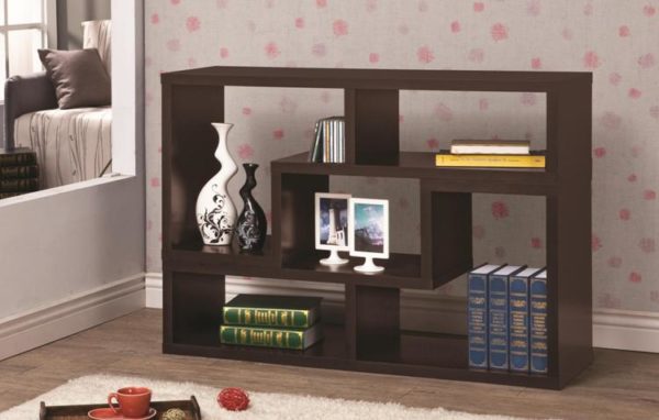 Cappuccino Convertible TV Console and Bookcase Combination - Image 3