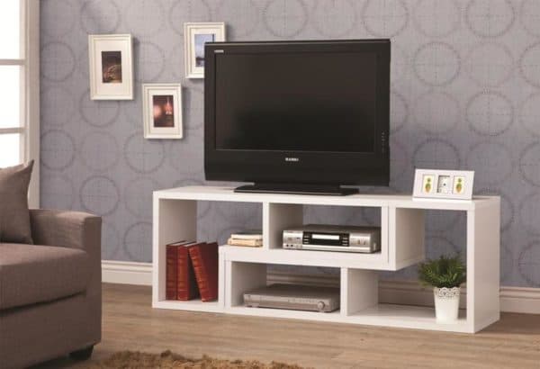 White Convertible TV Console and Bookcase Combination - Image 4