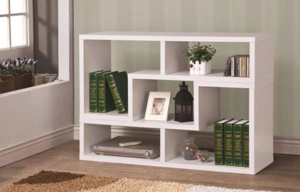 White Convertible TV Console and Bookcase Combination - Image 2