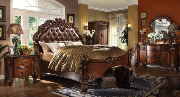 Vendome Queen Size Bed, Dresser, Mirror, & Nightstand Set