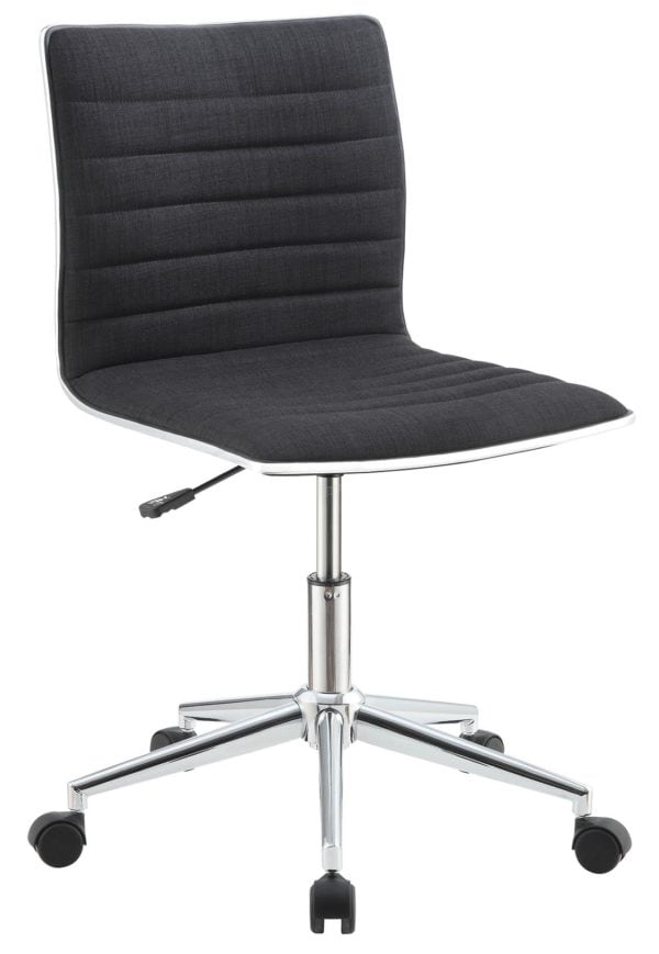 Black Sleek Office Chair with Chrome Base