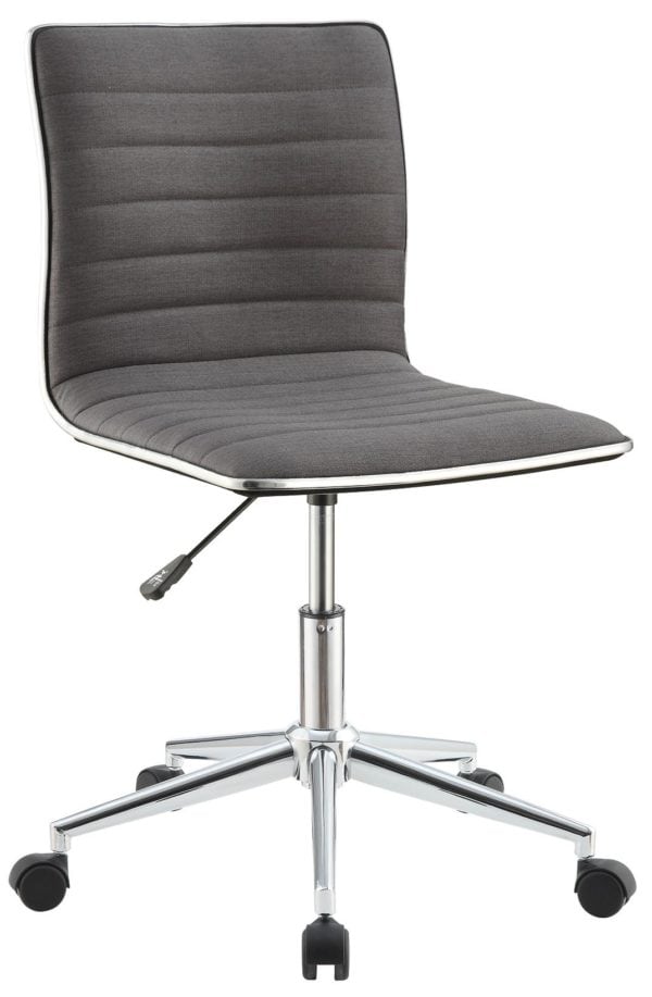 Grey Sleek Office Chair with Chrome Base