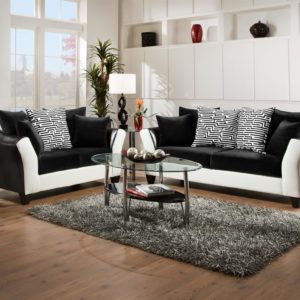 Implosion Black & White Sofa & Love Seat