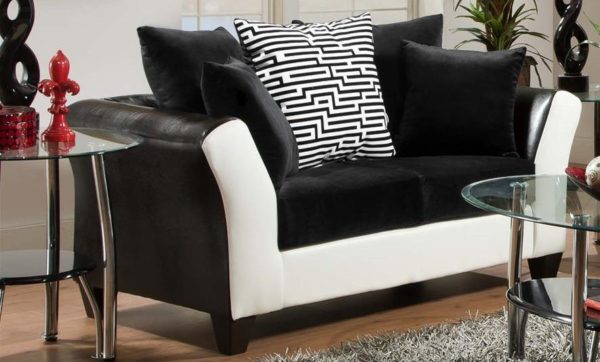 Implosion Black & White Love Seat