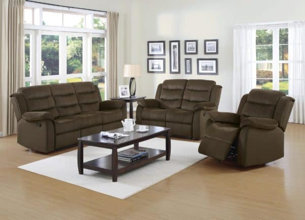 Rodman Chocolate Reclining Sofa & Loveseat Set