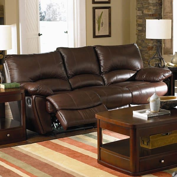 Clifford Brown Leather Double Power Reclining Sofa