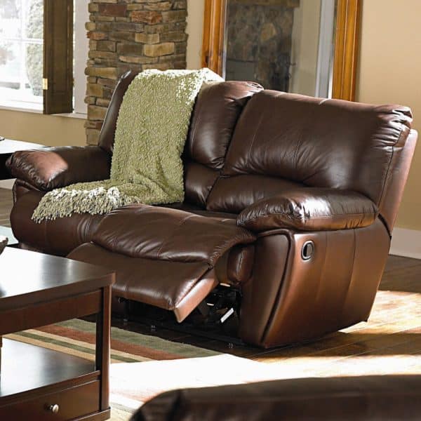 Clifford Brown Leather Double Power Reclining Love Seat