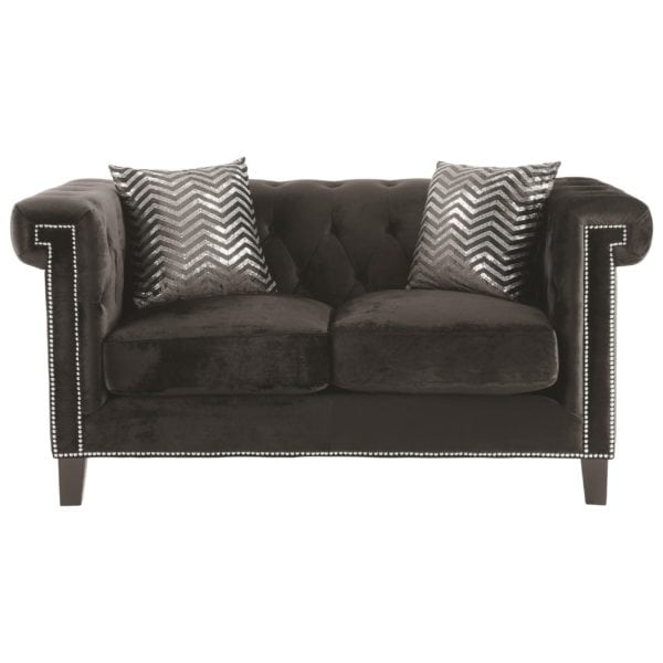 Reventlow Loveseat with Greek Key Nailhead Trim Design