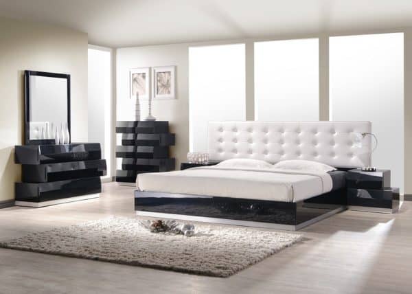 Milan Queen Size Bedroom Set in Black