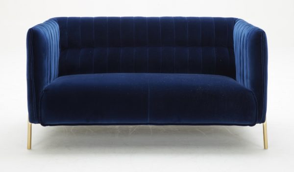 Deco Blue Fabric Sofa and Love Seat - Image 2