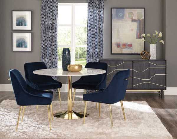 Steele Collection 5pc. Dining Room Set - Dark Ink Blue