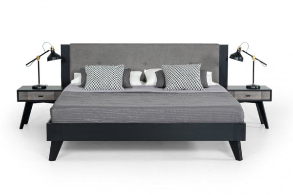 Nova Domus Panther Contemporary Grey & Black Queen Bedroom Set - Image 3