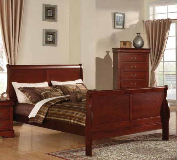 Louis Philippe III Cherry Finish King Size Bed