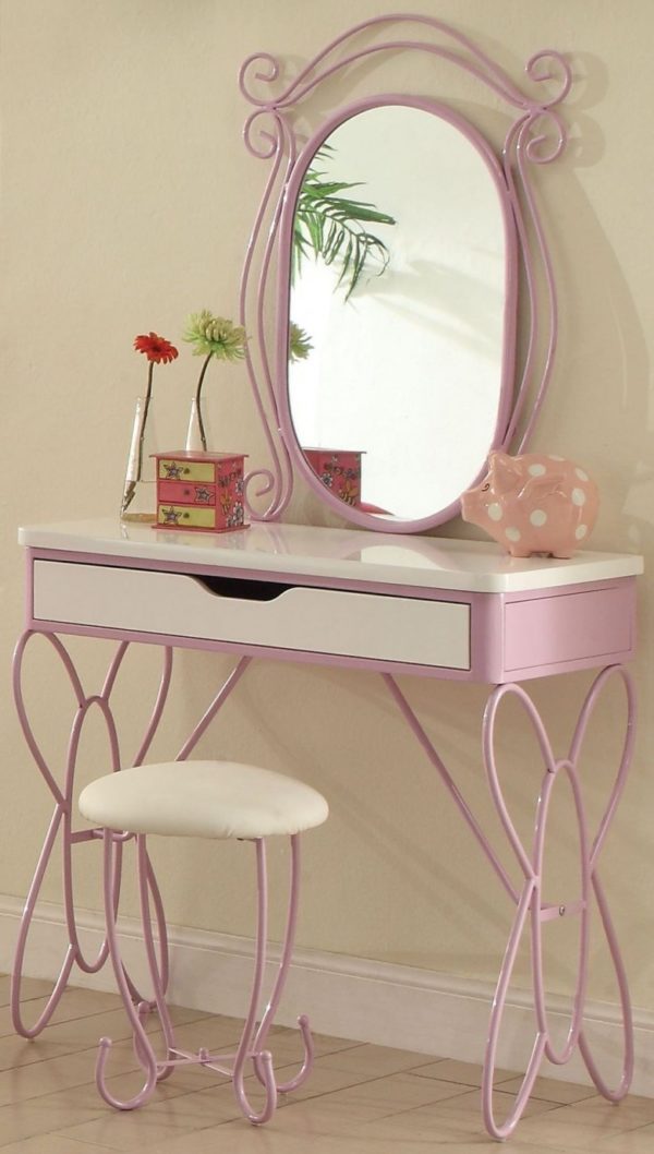 Priya Il White and Light Purple Vanity Set