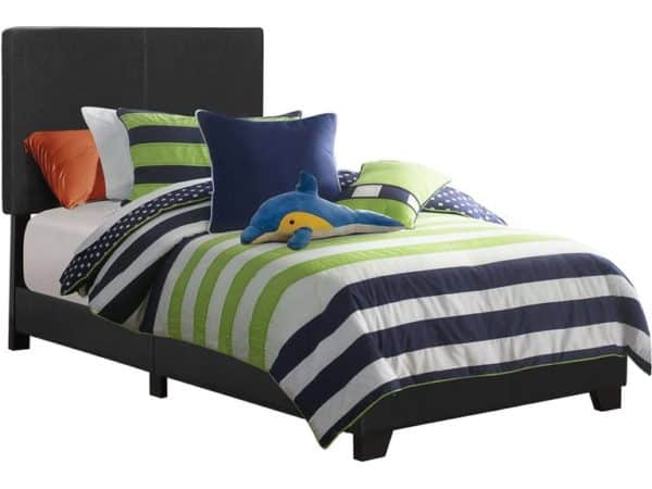 Dorian Black Upholstered Twin Bed