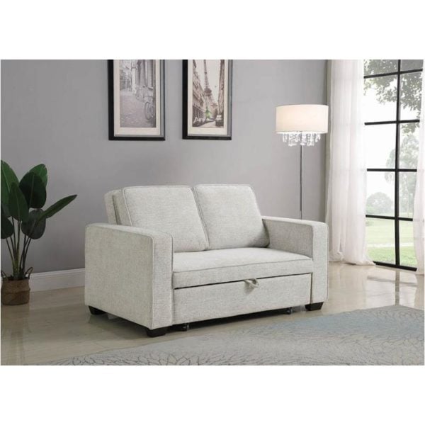 Doral Beige Upholstered Sleeper Sofa Bed