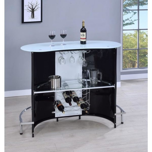 Bar Unit with Frosted Glass Top