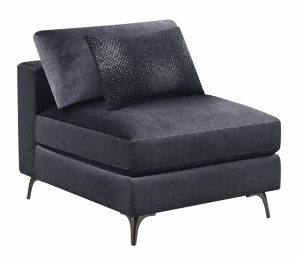 Chandra Premium Dark Charcoal Armless Chair