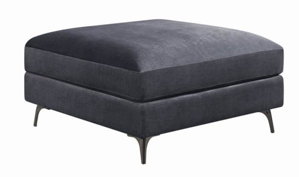 Chandra Premium Dark Charcoal Ottoman