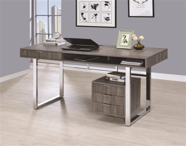 Contemporary Weathered Grey Writing Desk