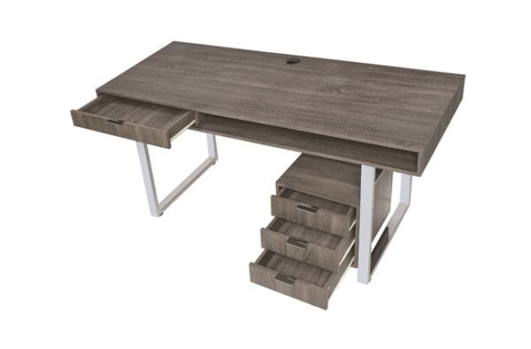 Contemporary Weathered Grey Writing Desk - Image 3