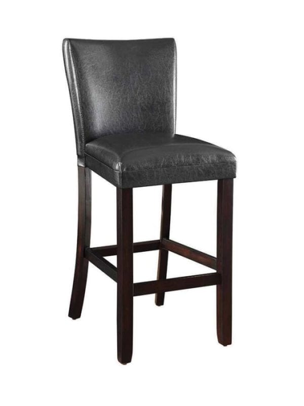 2 Wooden Black Leatherette Bar Stools