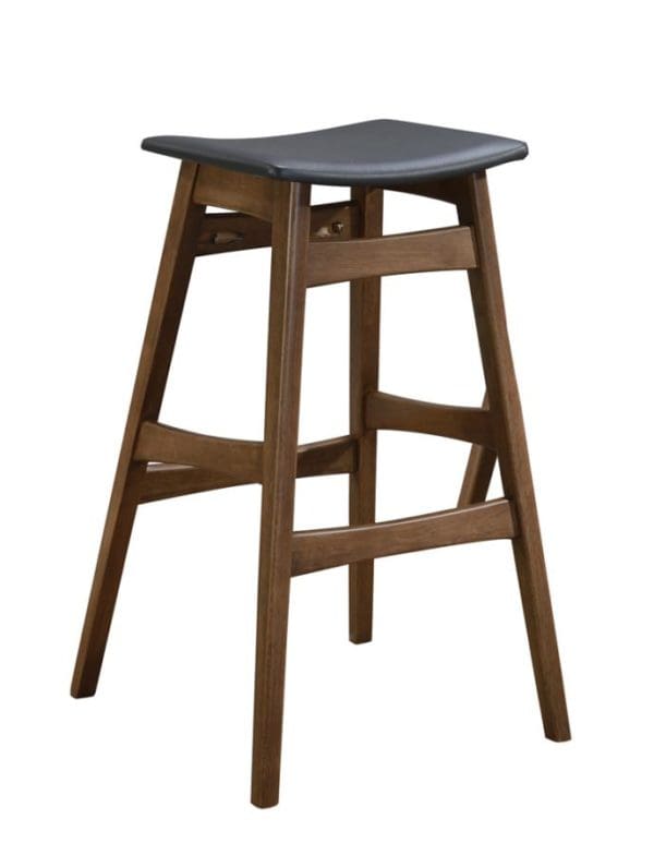 2 Dark Leatherette Backless Bar Stools