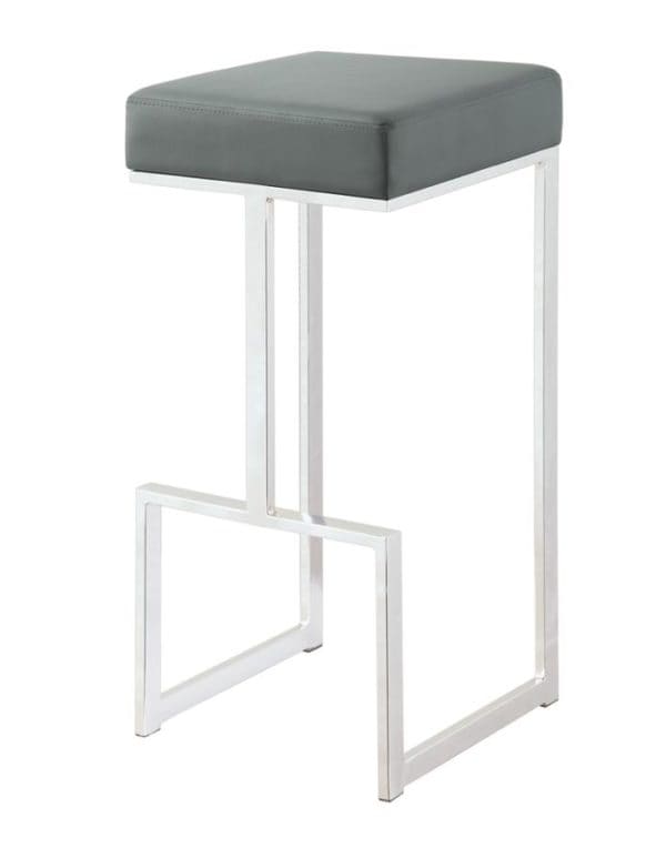 Grey Modern Leatherette Bar Stool