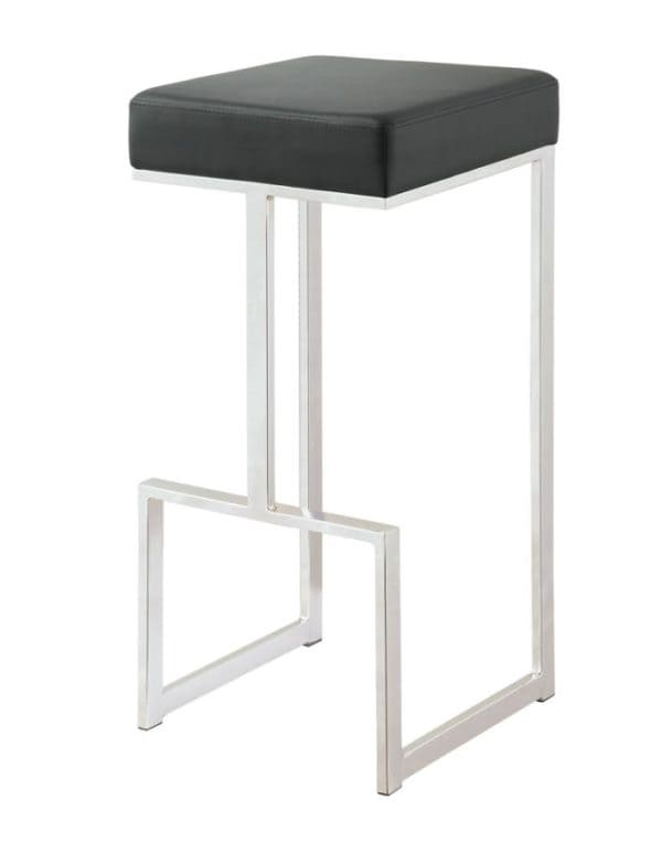 Black Modern Leatherette Bar Stool