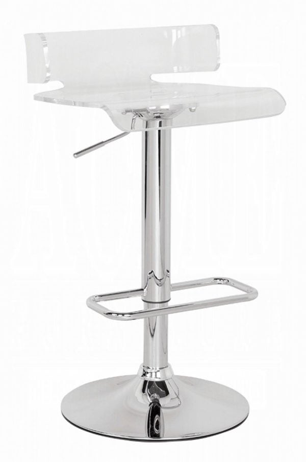 Acrylic and Chrome Backless Bar Stool