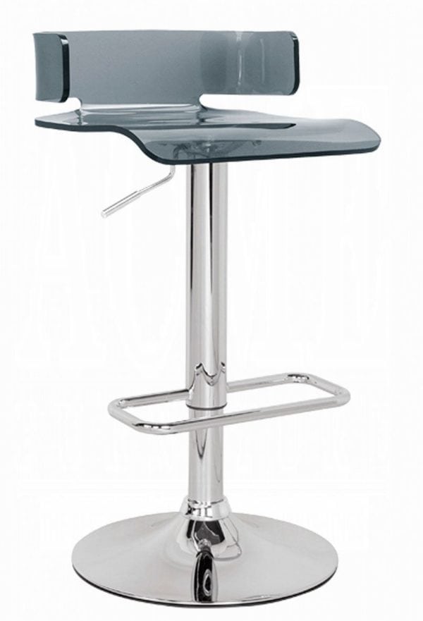 Gray and Chrome Backless Bar Stool