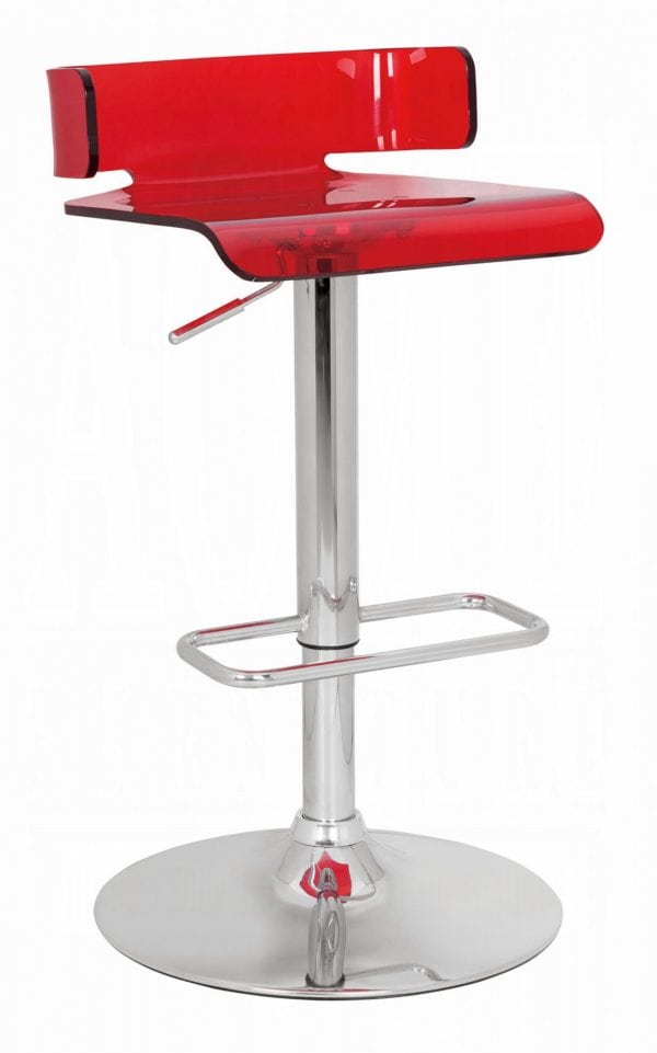 Red and Chrome Backless Bar Stool