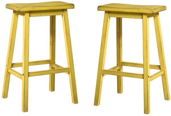 2 Gaucho Yellow Bar Stools