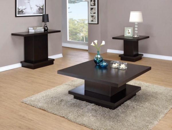 Pedestal Style Coffee Table Set