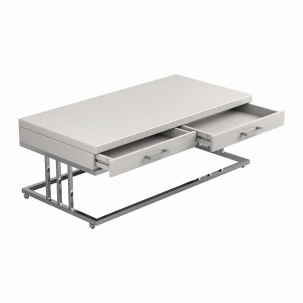 Modern White Storage Coffee Table - Image 2